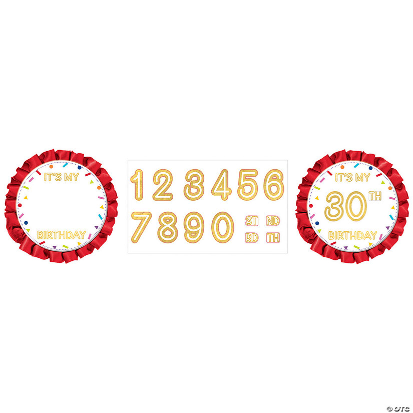 3" Rainbow Add-an-Age Birthday Button Image