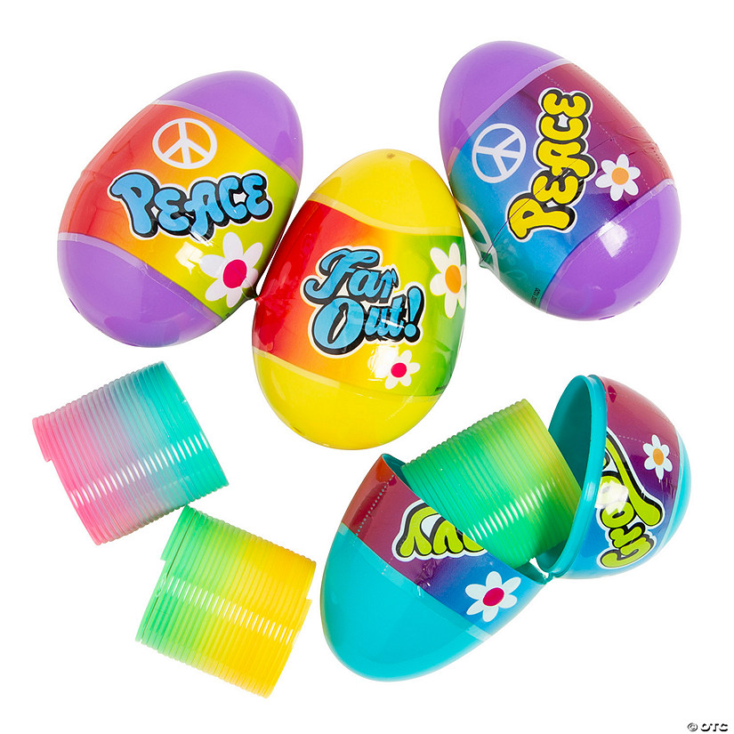 3" Rainbow Magic Spring Toy-Filled Plastic Easter Eggs - 12 Pc. Image