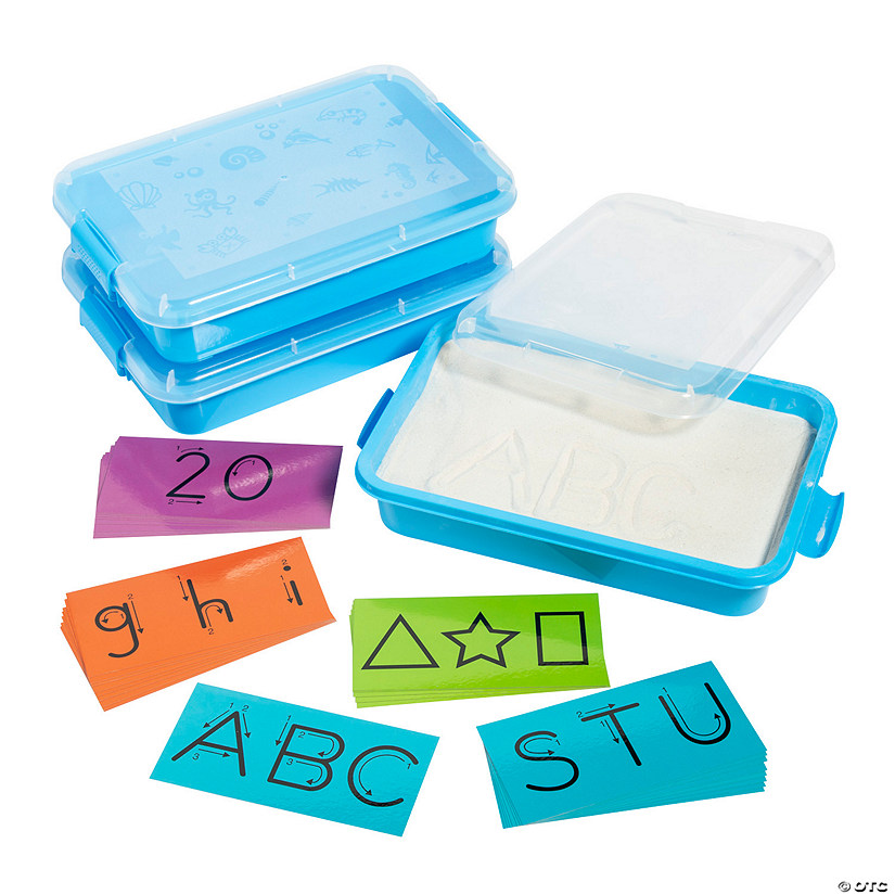 3 Sand Trays with Tracing Cards - 36 Pc. Image