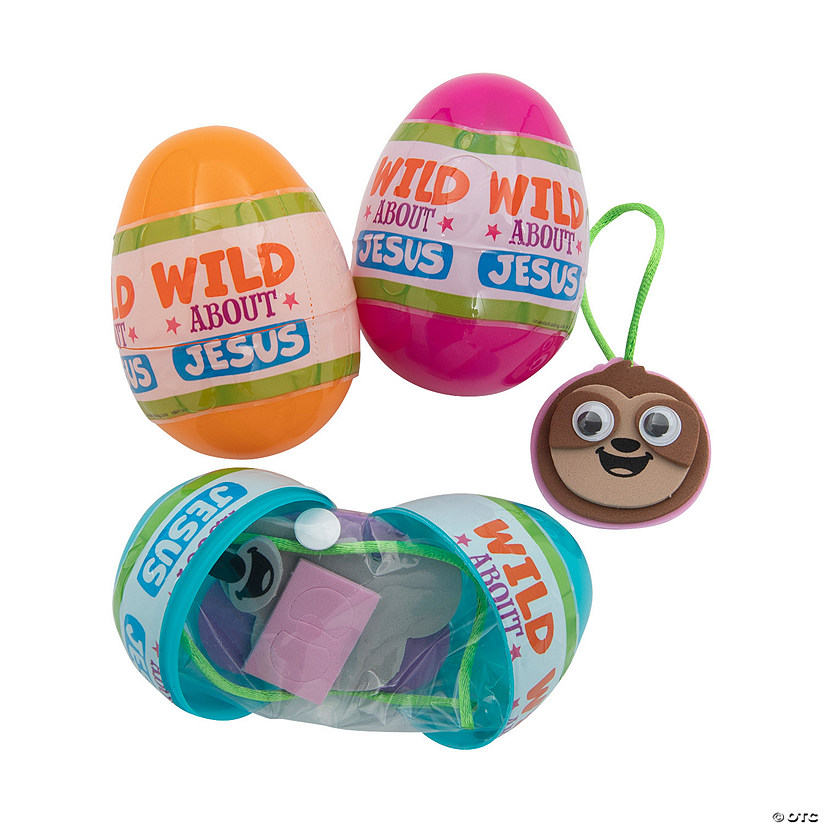 3" Wild About Jesus Animal Ornament Craft-Filled Easter Eggs &#8211; 24 Pc. Image