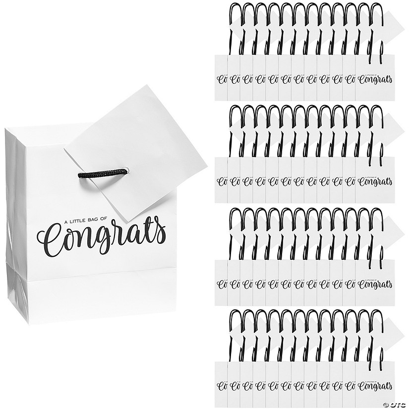3" x 1 3/4" x 3 1/2" Bulk 48 Pc. Mini Congrats Gift Bags Image