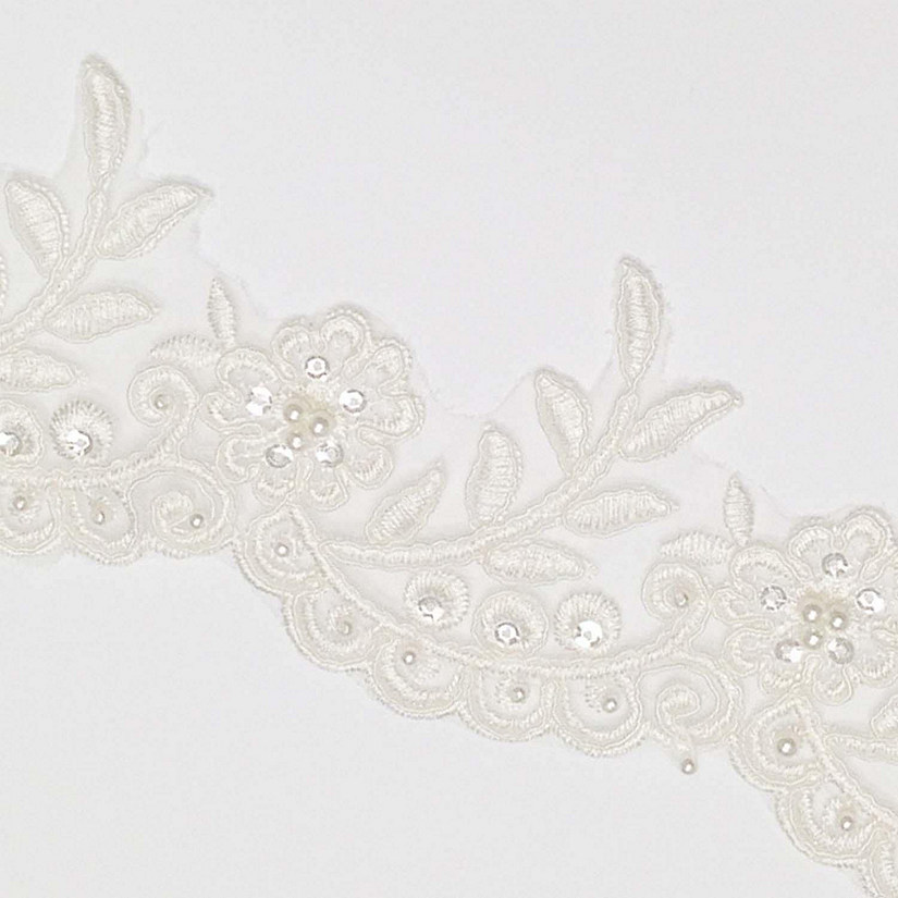 3" x 15 Yards White Venise Lace Image