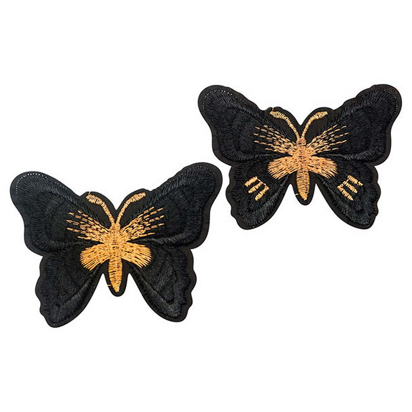 3" x 2 1/4" Black Gold Butterfly Patch 72 Pack Image