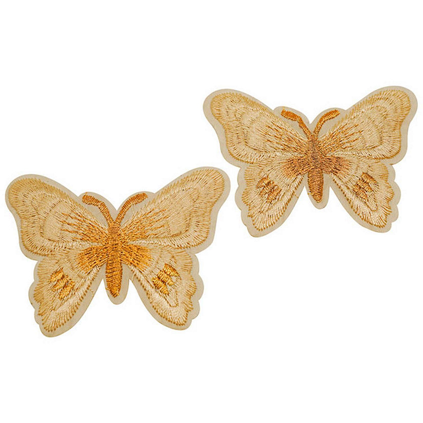 3" x 2 1/4" Champagne Gold Butterfly Patch 72 Pack Image