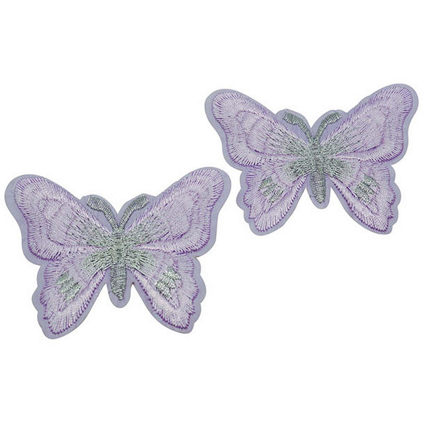 3" x 2 1/4" Hunter Silver Butterfly Patch 72 Pack Image