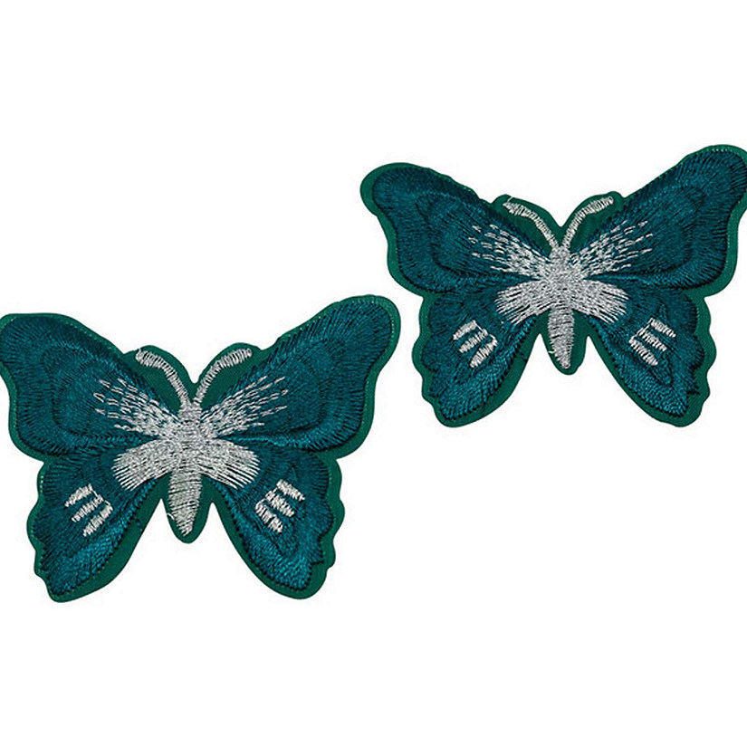 3" x 2 1/4" Hunter Silver Butterfly Patch 72 Pack Image