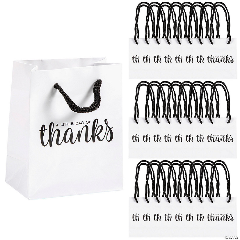 3" x 3 1/2" Mini Little Bag of Thanks Paper Gift Bags - 24 Pc. Image