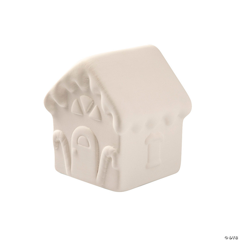 3" x 3 3/4" DIY Ceramic Gingerbread Houses - 12 Pc. Image