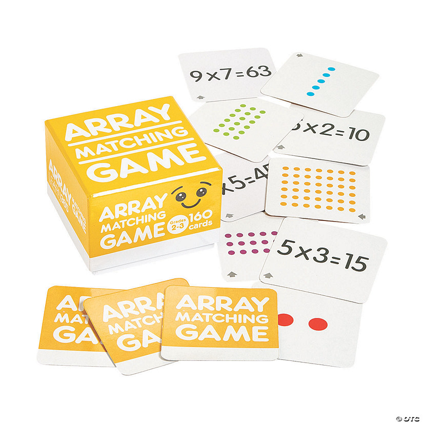 3" x 3" Array Multiplication Cardboard Card Matching Game Image