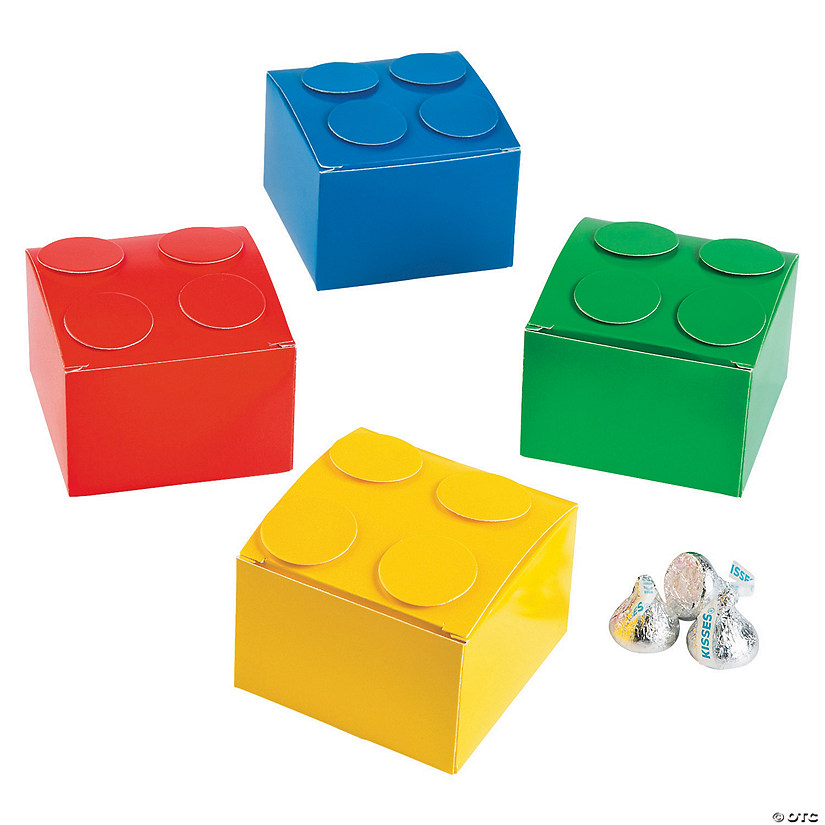 3" x 3" Building Block Party Cardboard Favor Boxes - 12 Pc. Image