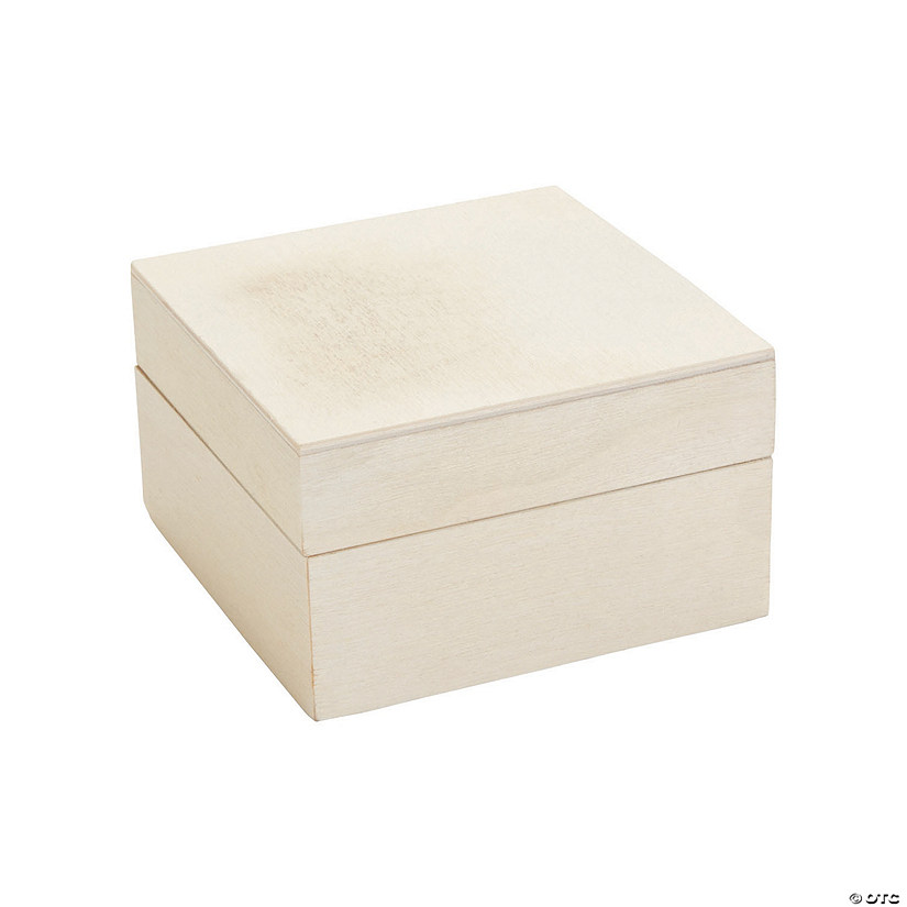 3" x 3" x 2" DIY Unfinished Plain Wooden Trinket Boxes - Makes 12 Image