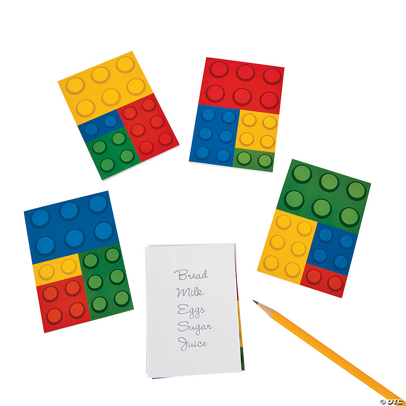 3" x 4 1/4" Color Brick Party Multicolor Paper Notepads - 24 Pc. Image