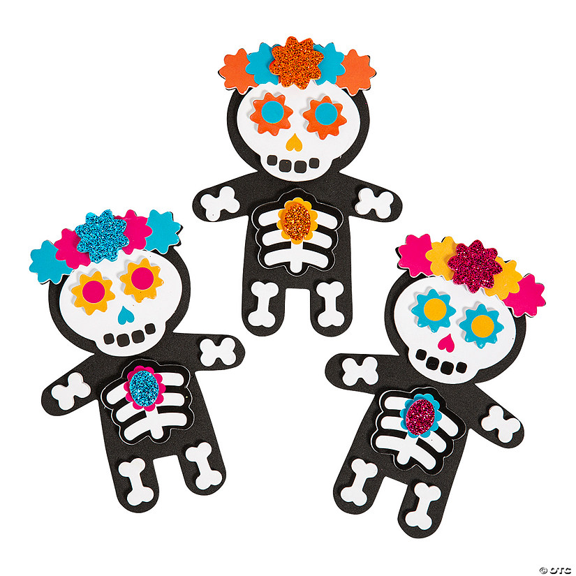 3" x 4 1/4" Day of the Dead Foam Magnet Craft Kit - Makes 12 Image