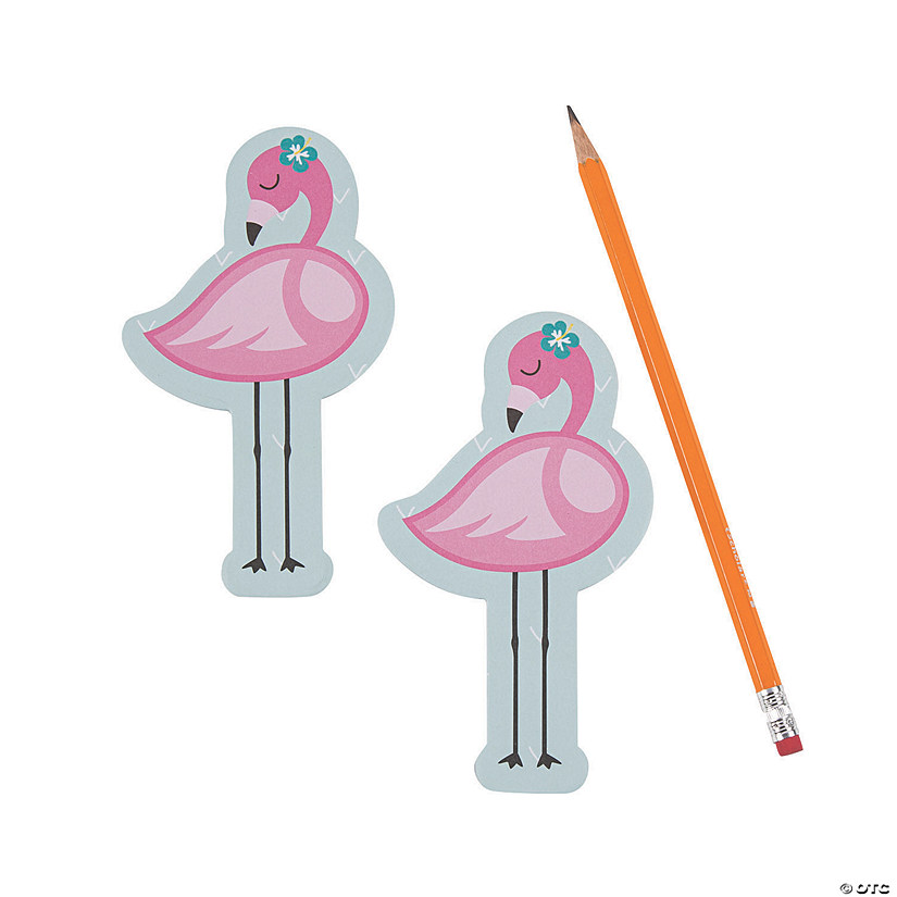 3" x 5 1/4" Pink Flamingo Paper Sticky Notes - 12 Pc. Image