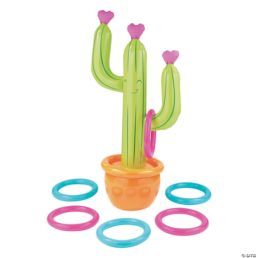 30 1/4&quot; x 5 Ft. Inflatable Valentine's Day Cactus Ring Toss Game Image
