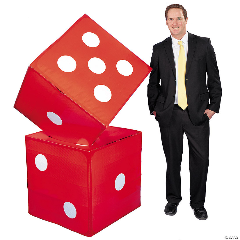 30" 3D Giant Red & White Dice Set Cardboard Stand-Ups - 2 Pc. Image