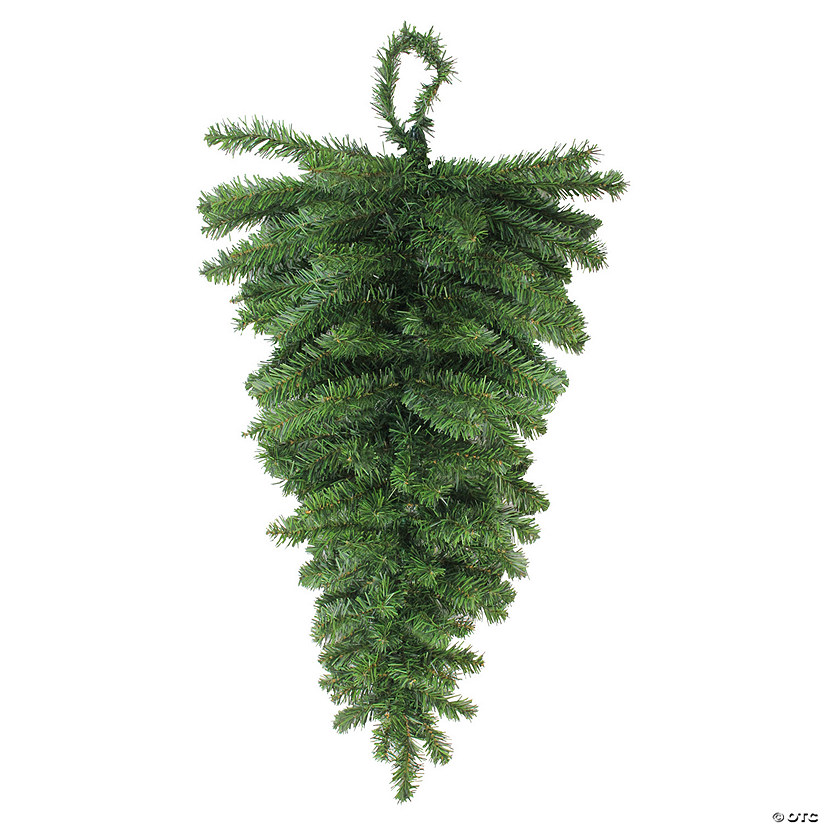 30" Canadian Pine Artificial Christmas Teardrop Door Swag - Unlit Image