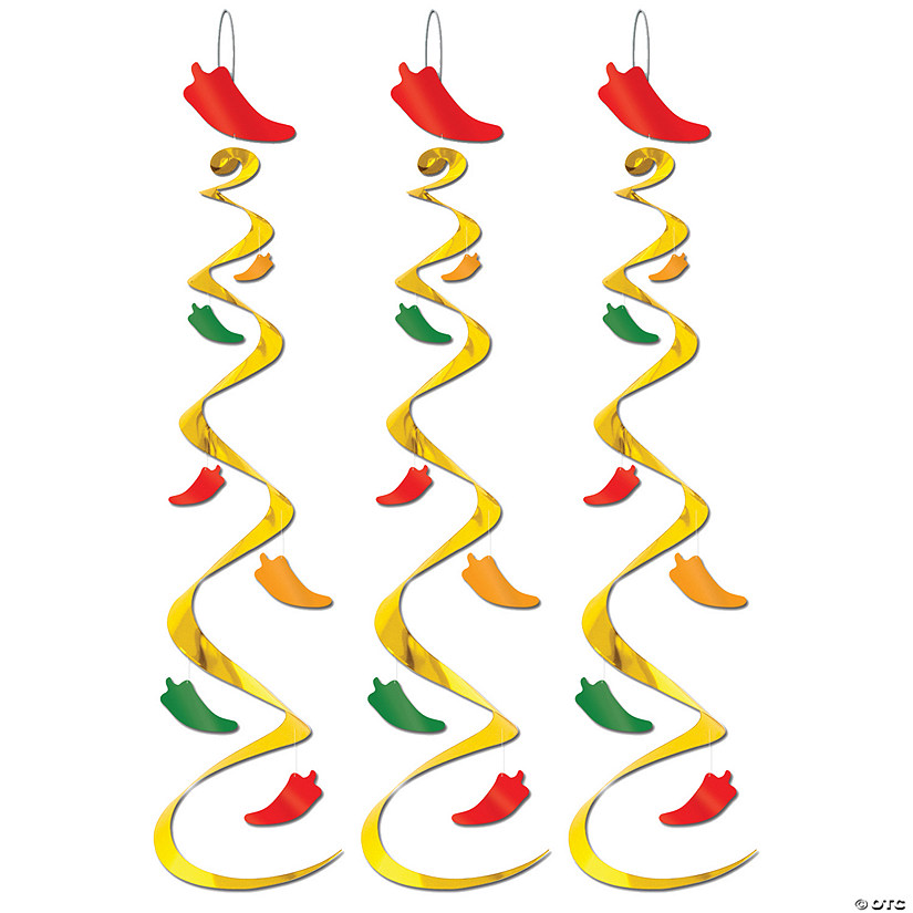 30" Chili Pepper Hanging Swirls - 3 Pc. Image