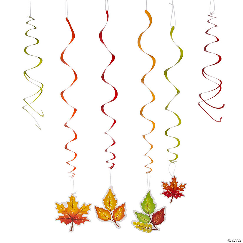30" Fall Leaves Hanging Swirls - 12 Pc. Image