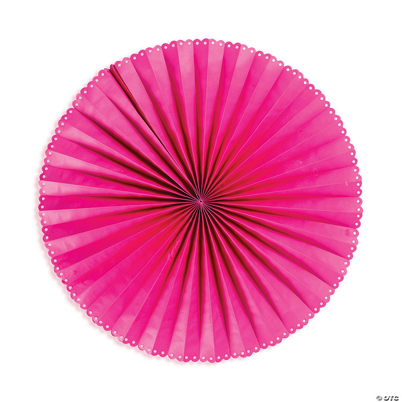 30" Giant Pink Hanging Paper Fans - 6 Pc. Image