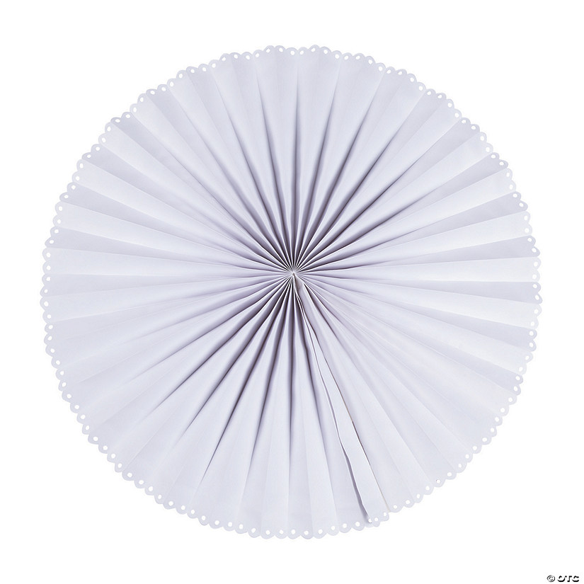 30" Giant White Hanging Paper Fans - 6 Pc. Image