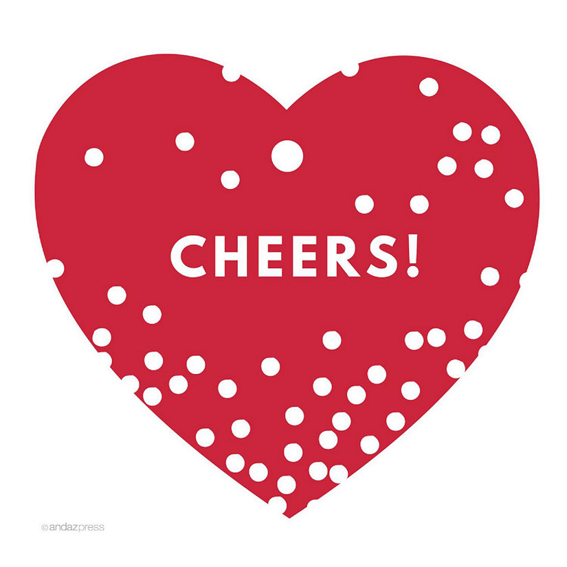 30 Heart Tag Modern Cheers! Red Image