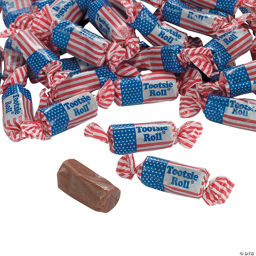 30 Lb. Bulk 2058 Pc. Tootsie Roll<sup>&#174;</sup> USA Flag Midgees Chocolate Candy Image
