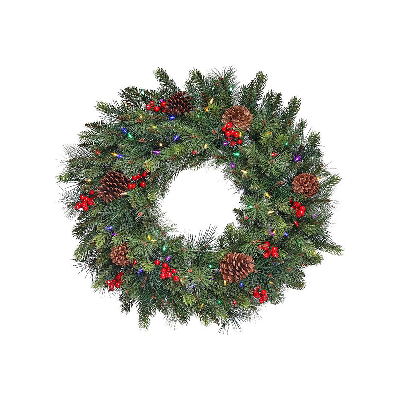 30" LED Forrest Berry Fir Wreath Image