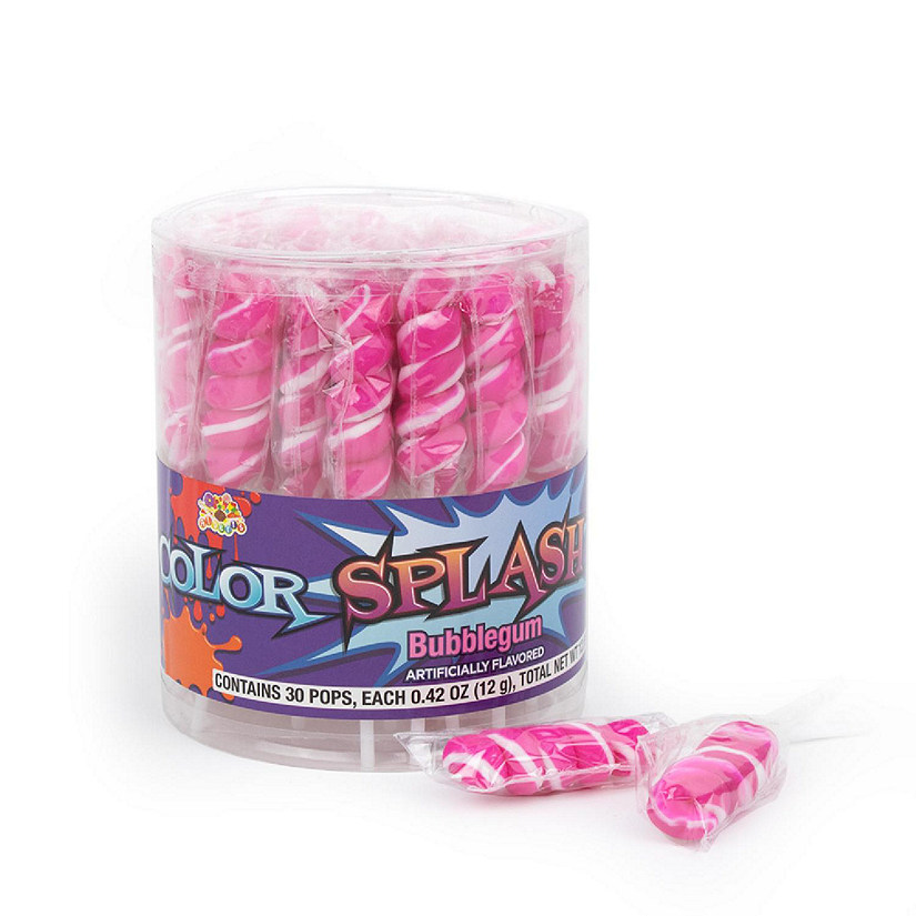 30 Pcs Light Pink Twisty Pops Lollipops Bubblegum Candy Image