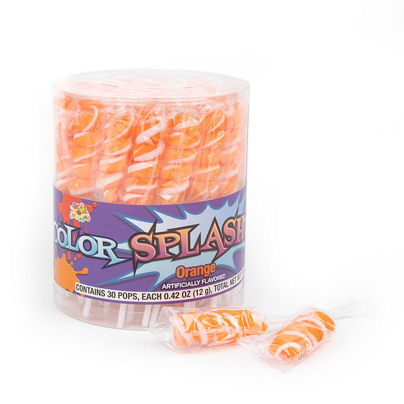 30 Pcs Orange Twisty Pops Lollipops Orange Candy Image