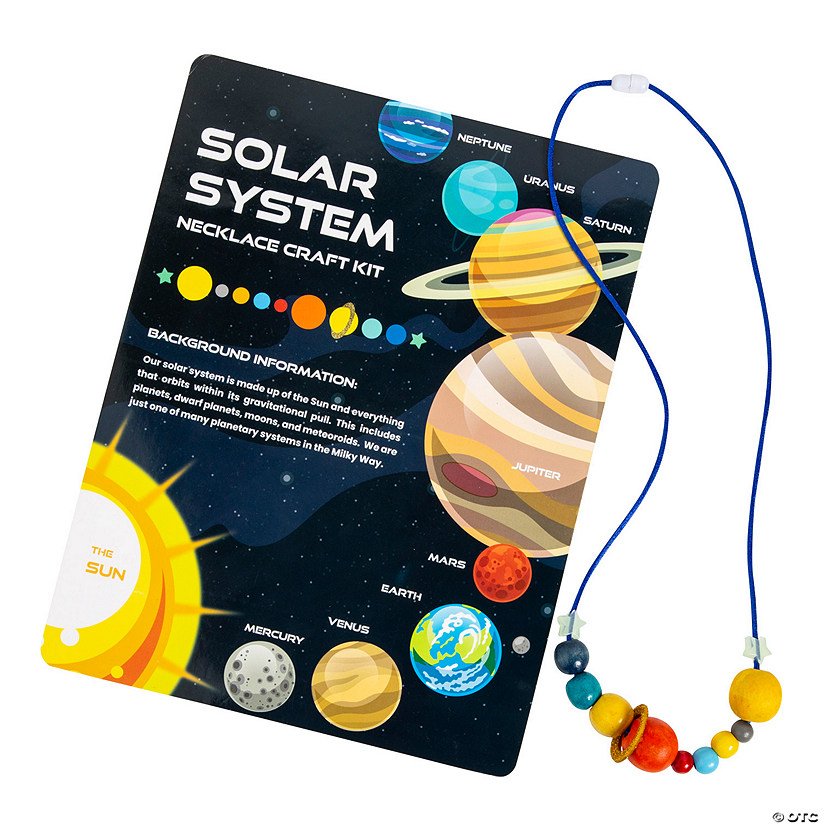 30" Solar System Beaded Necklace Educational Craft Kit - Makes 12 Image