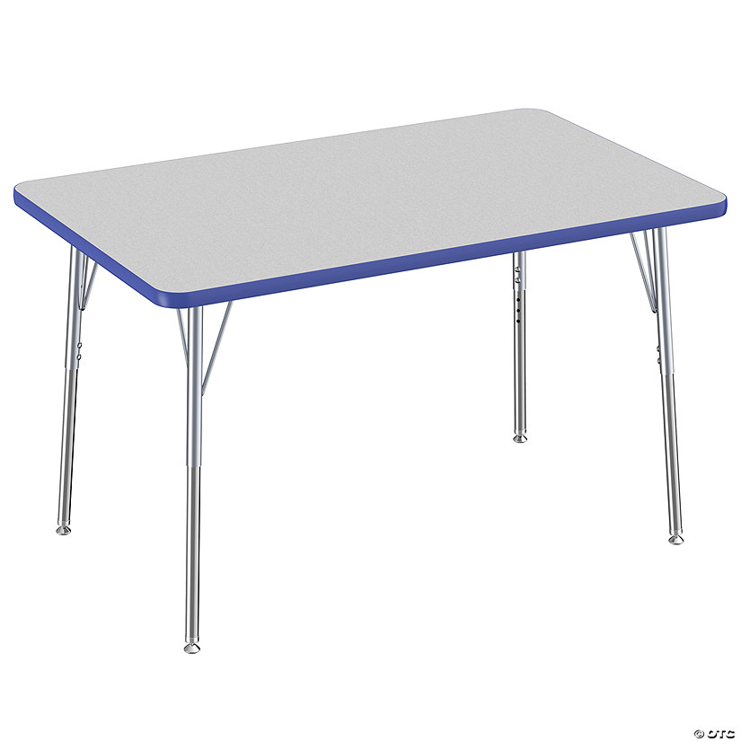 30" x 48" Rectangle T-Mold Activity Table with Adjustable Standard Swivel Glide Legs Image