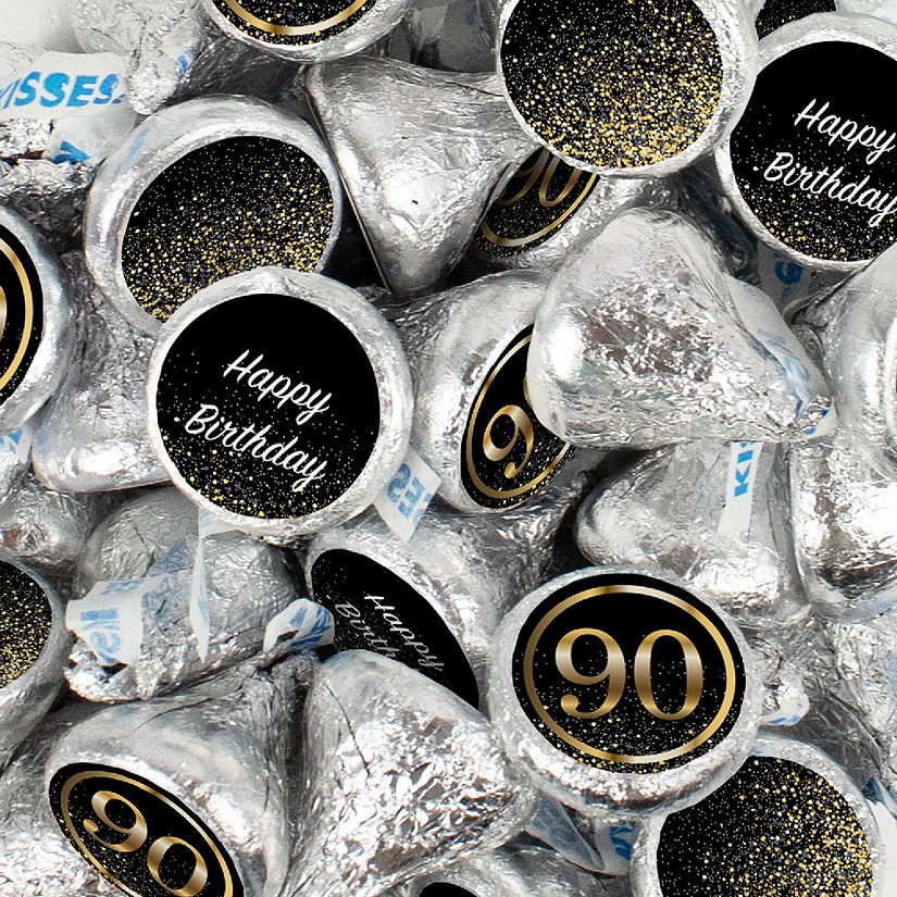 300 Pcs 90th Birthday Candy Chocolate Party Favor Hershey's Kisses Bulk (3lb) Image