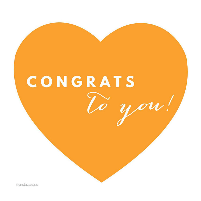 30PC Heart Chic Congrats to You! Orange Image