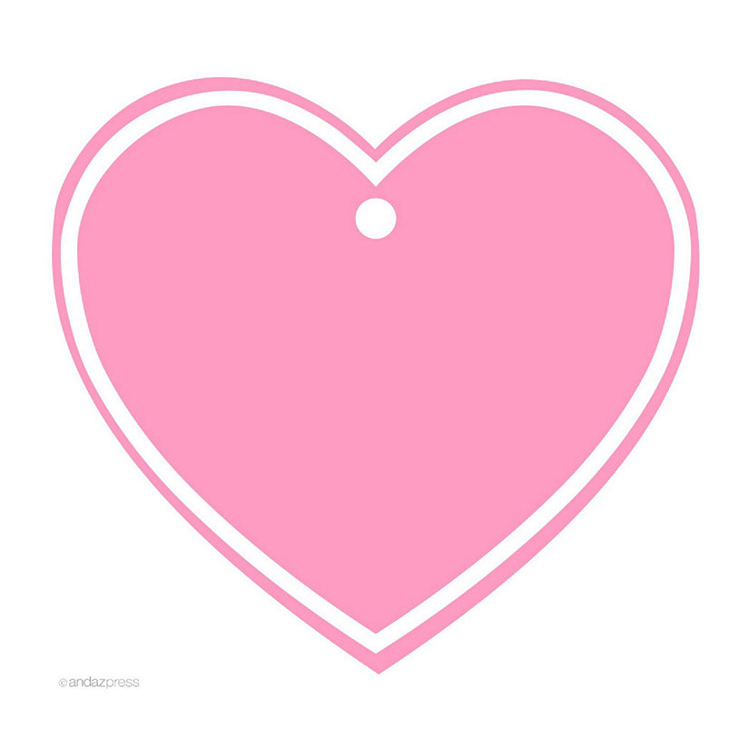 30PC Heart Gift Tags Solid Blank Pink Image