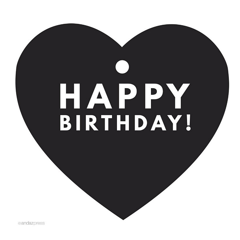 30PC Heart Modern Happy Birthday! Black Image