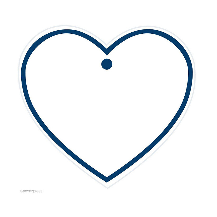 30PC Heart Tag Solid Blank Navy Blue Image