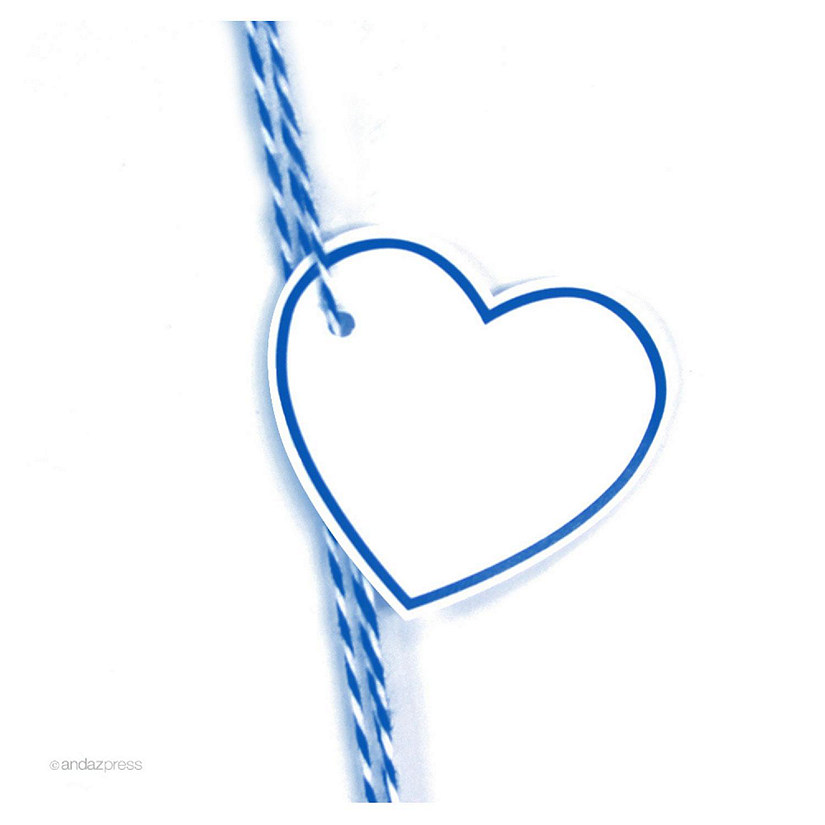 30PC Heart Tag Solid Blank Royal Blue Image