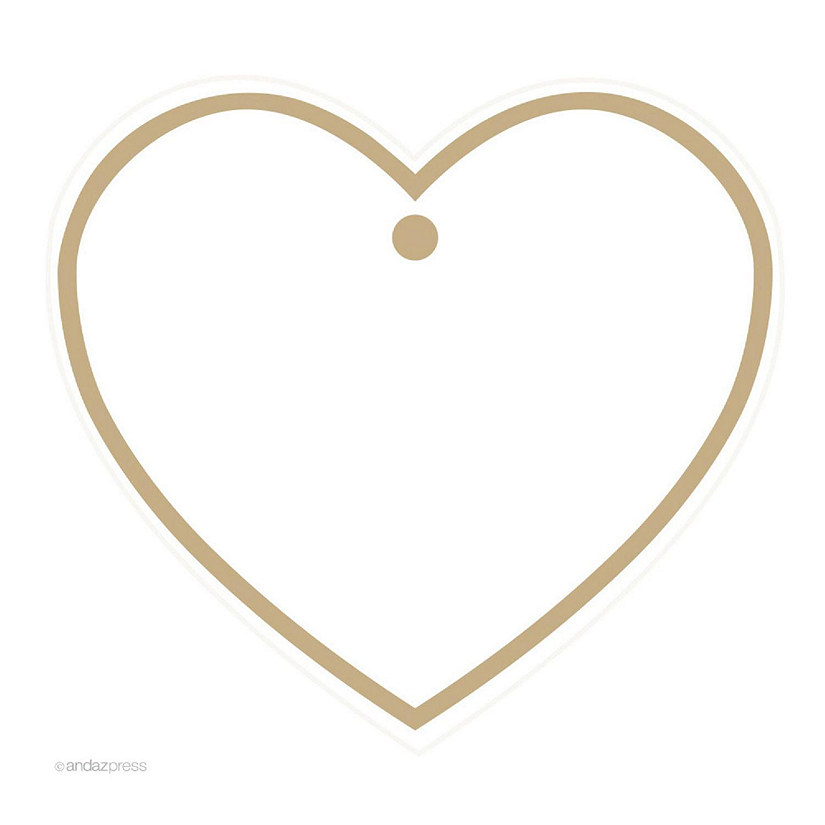 30PC Heart Tag Solid Blank Tan Brown Image