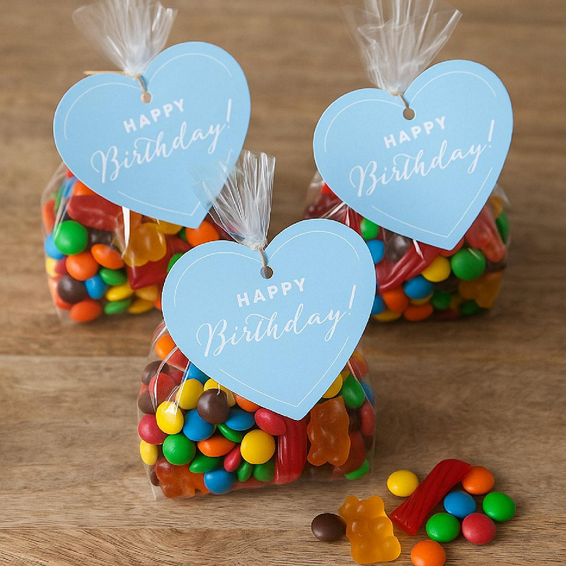 30PK Heart Tags Happy Birthday!, B.Blue Image