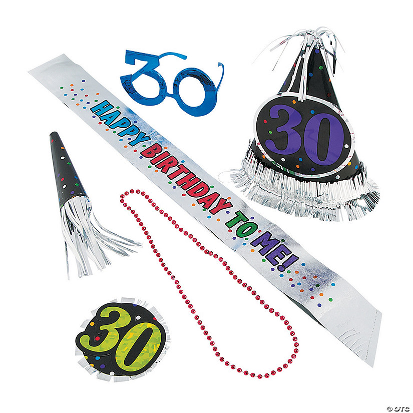 30th Birthday Celebration Party Kit - 6 Pc. Image