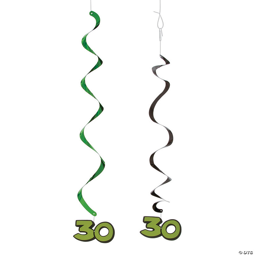 30th Birthday Hanging Swirl Decorations - 5 Pc. Image