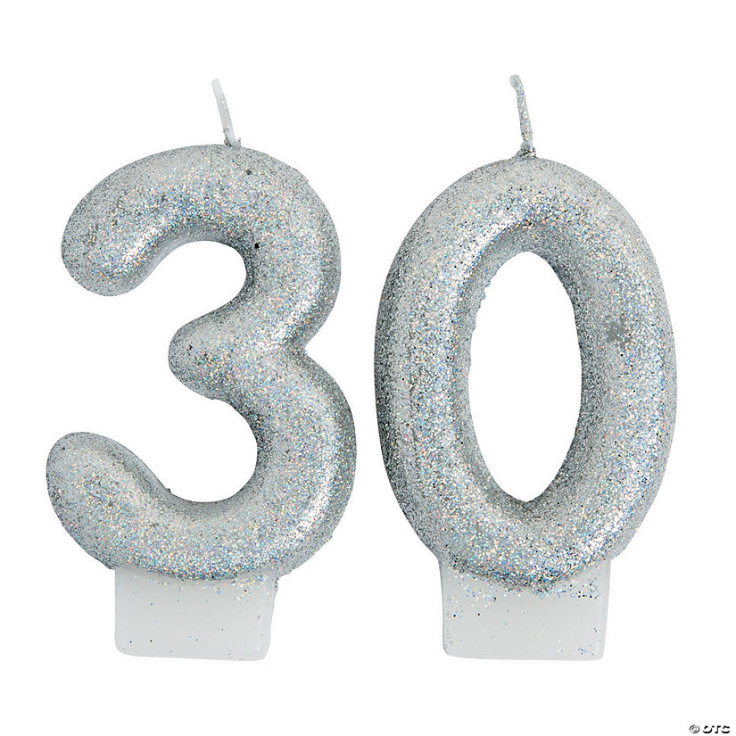30th Birthday Sparking Celebration Candle - 2 Pc. Image