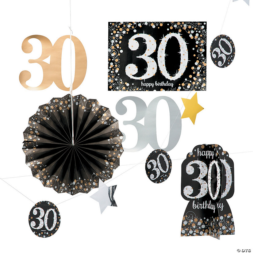 30th Birthday Sparkling Celebration Decorating Kit - 10 Pc. Image