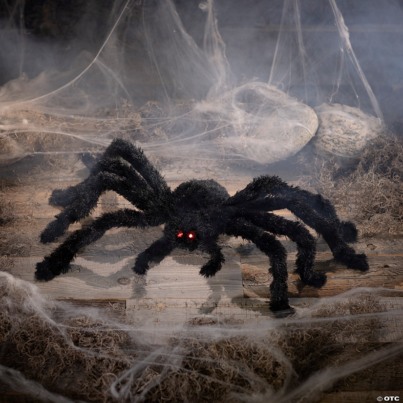 31 1/2" x 7 3/4" Light-Up Animated Walking Fuzzy Spider Halloween Decoration Image