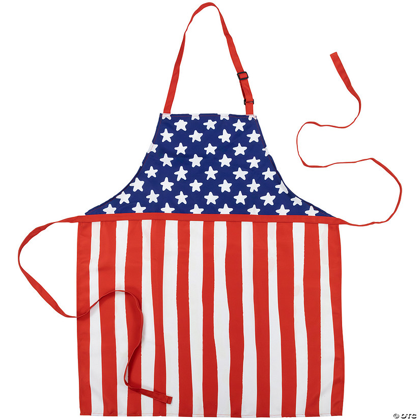 31.5" Adjustable Stars and Stripes Americana Cooking Apron - One Size Image