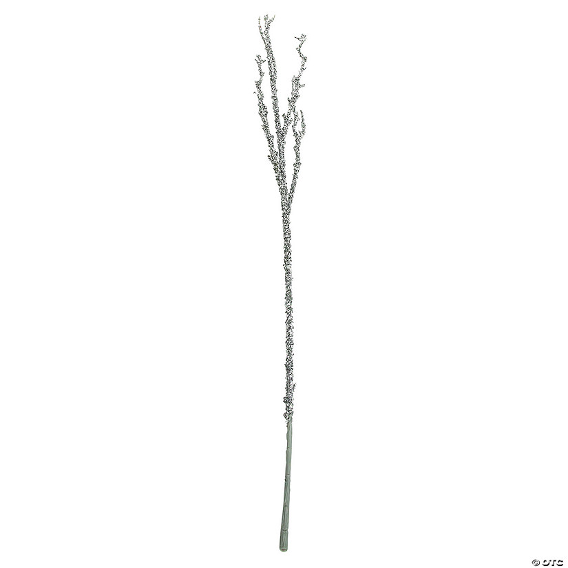 31" Glittered Silver Artificial Twig Christmas Spray Image