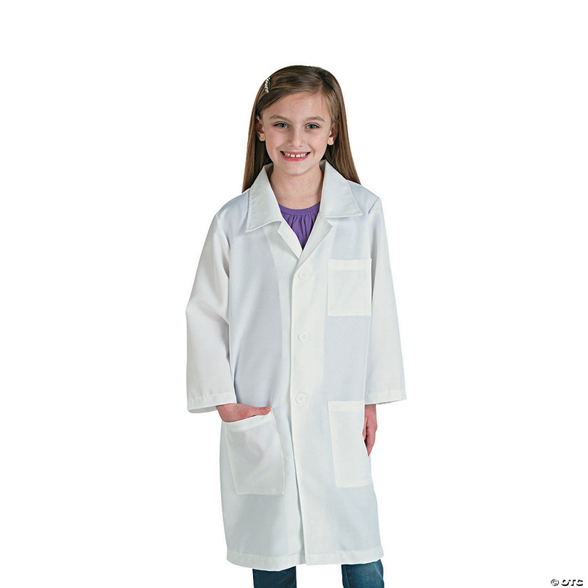 31" Kids White Polyester Scientific Lab Coat - Fits Size 8-10 Image