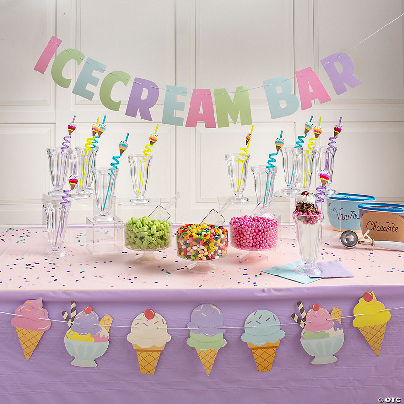31 Pc. Premium Ice Cream Bar Set Kit for 12 Guests Image