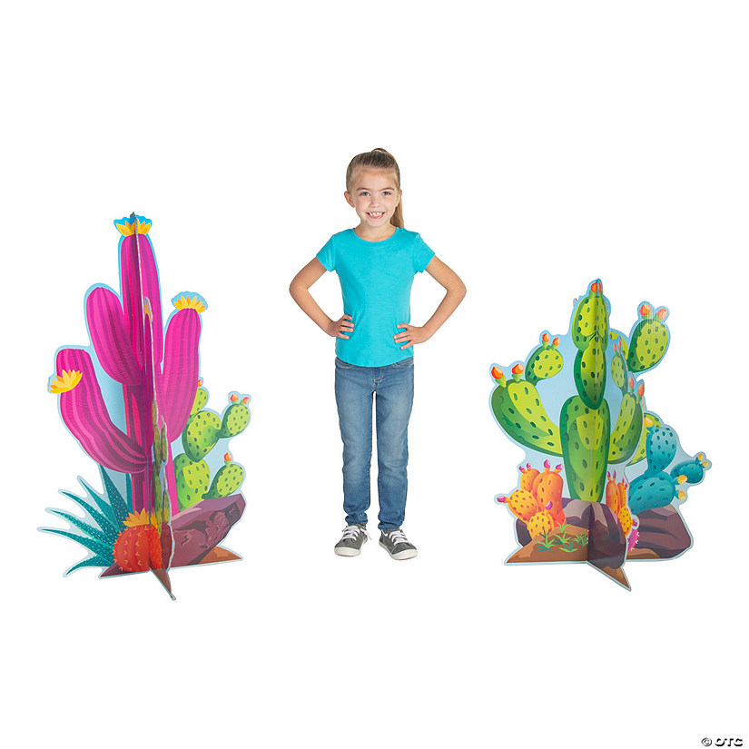 32" - 40" Southwest VBS Colorful Cacti Cardboard Cutout Stand-Ups - 2 Pc. Image